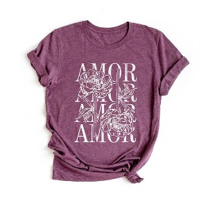 Simply Sage Market Women's Amor Floral Grunge Short Sleeve Graphic Tee - 1 of 4