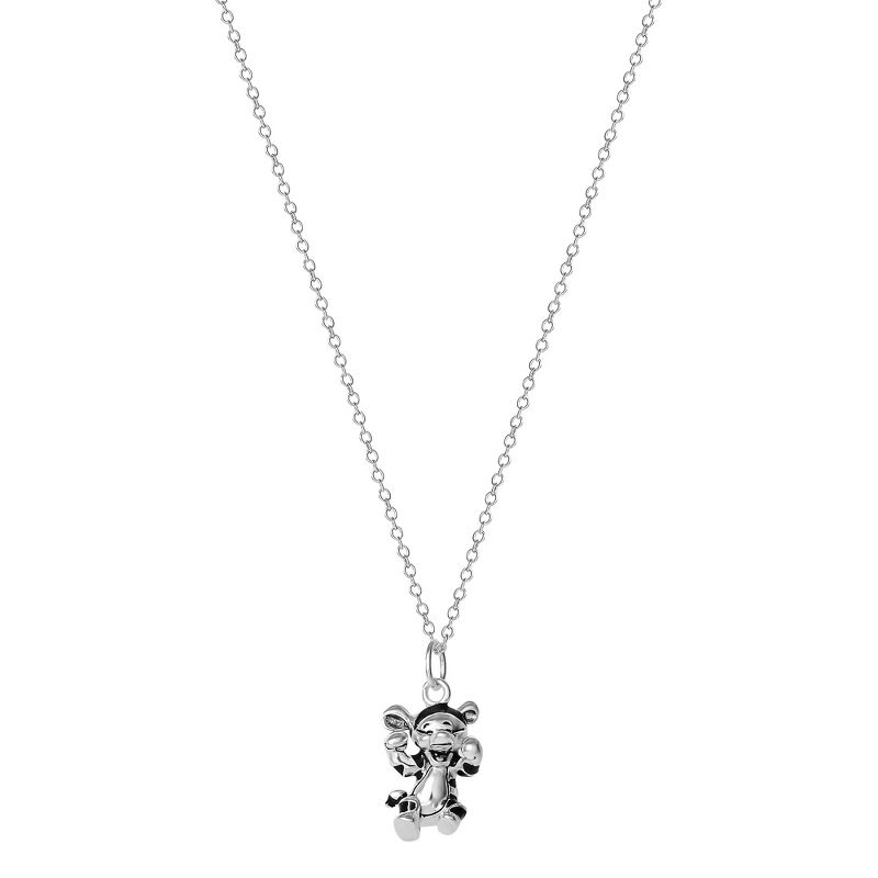Disney Winnie the Pooh Womens Sterling Silver Tigger Pendant Necklace, 18'', 4 of 6