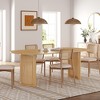 PexFix 67" Oval Dining Table for 4-6 with Arc-Shaped Edge Top and Rattan Woven Base Modern Farmhouse Kitchen Table for Living Room Dining Room Natural - 3 of 4