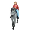 Collectible Wildlife Gifts | Horse & Rider, Roan Mustang With Female Rider, Hard Rubber, Hand Painted, Realistic, Toy, Gift,     2 1/2"  F7020 B97 - 3 of 4
