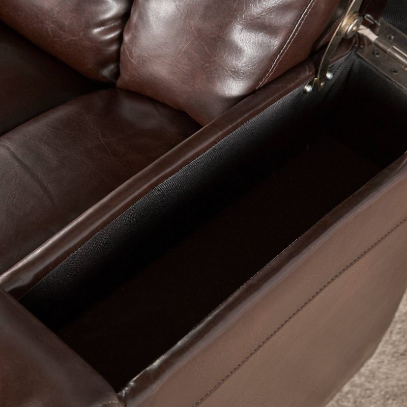 Emersyn Tufted Leather Power Recliner with Arm Storage and USB Cord Brown - Christopher Knight Home, 6 of 8