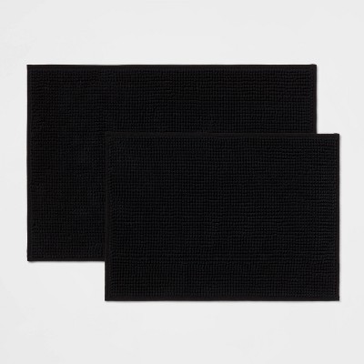 2pk Everyday Value Chenille Rugs Black - Room Essentials™