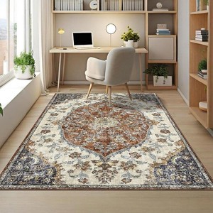 Hallway Runner Rug, Machine Washable Foldable Carpet, Low Pile Plush Polyester Area Rug for Kitchen, Bathroom, Bedroom & Living Room - 1 of 4