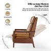 Justus Mid-Century Modern Vegan Leather Solid Wood Recliner Set of 2|ARTFUL LIVING DESIGN - 3 of 4