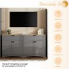 Okak 33"H Versatile Sideboard with Adjustable Shelves & 2 Drawers, Wood Grain Buffet Cabinet TV Stand for Living Room/Kitchen - 2 of 4