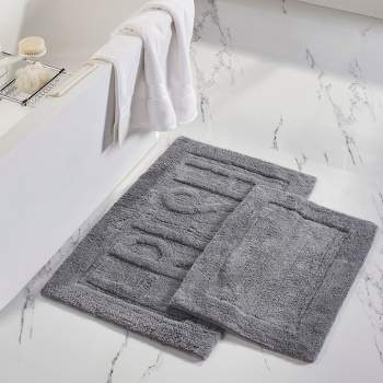 TEXTILOM Luxury 2 Pack Banded Cotton Bath Mats for Bathroom Floor