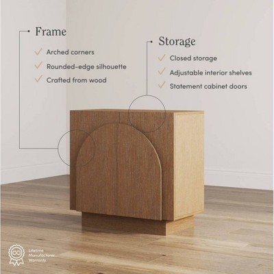 Iris Light Brown Wood Storage Cabinet Set with Arched Doors