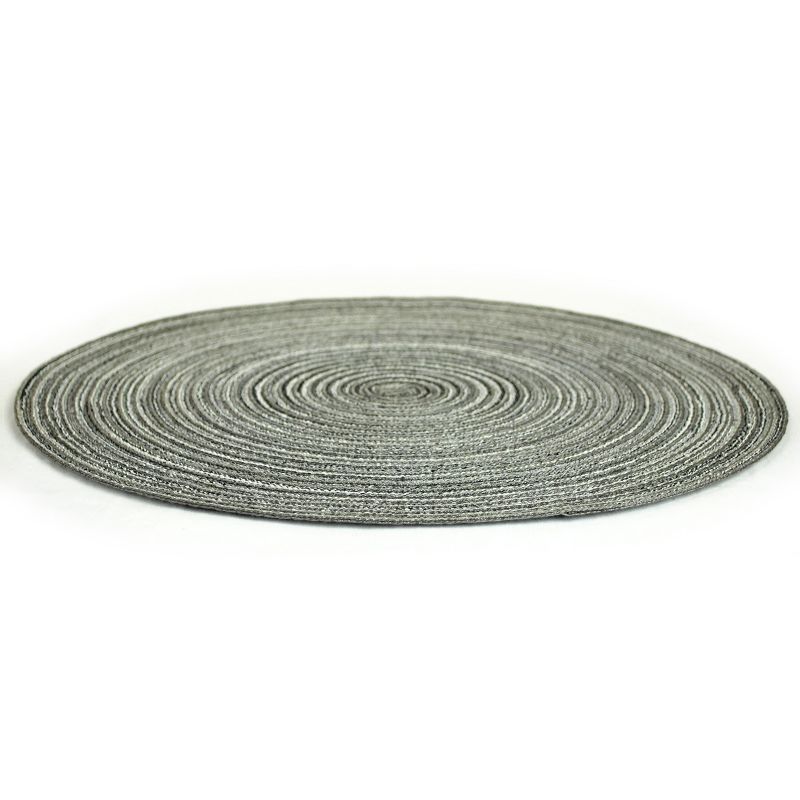 Set of 6 Variegated Round Woven Placemat Gray - Design Imports, 4 of 5
