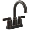 Brown 2-Handle Centerset Bathroom Sink Faucet with 360 Degree High Arc Swivel Spout, 4-Inch Vanity Mount,and 3-Hole Lavatory Installations - 2 of 4