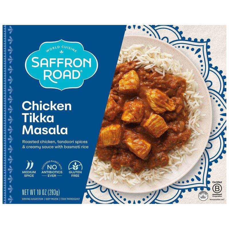 Saffron Road Chicken Tikka Masala Gluten Free Indian Meal Frozen Dinner - 10oz, 1 of 6