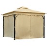 Outdoor Gazebo Tent 10 ft. x 10 ft. Beige Mosquito-Protected Patio Shelter - 4 of 4