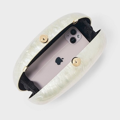 Сумки A New Day Acrylic Marbled Kiss Lock Minaudiere Clutch - A New Day™ White — фото 4