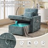 Multifunctional Chenille Chaise Lounge Recliner with Hidden Storage, Adjustable Phone Holder & Side Pockets for Small Spaces-3irtyhousy - 2 of 4