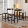 Dining Sets 5 Piece, Bar Table Set With Table And Stools, Dining Set Modern Industrial Design, Counter Height Dining Sets -Cuddlewood - 3 of 4