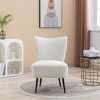 Living Room Chairs, Armless Accent Chair with Rubber Wooden Legs Modern Upholstered Corner Side Chair - 2 of 4