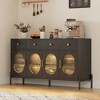 62" Sideboard Buffet Cabinet with Adjustable Shelve,Large Storage Cabinet with 4  Doors & 3 Drawersfor Dining Room, Living Room, Kitchen, Coffee Bar - 2 of 4