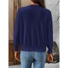 Women Summer Long Sleeve Knitted Cardigan Spot V Neck Wavy Edge Solid Color Ice Silk Jacket Shirt Top - 2 of 4
