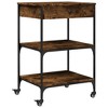 vidaXL Kitchen Trolley Smoked Oak 23.6 in.x18.9 in.x35.2 in. Engineered Wood - 2 of 4