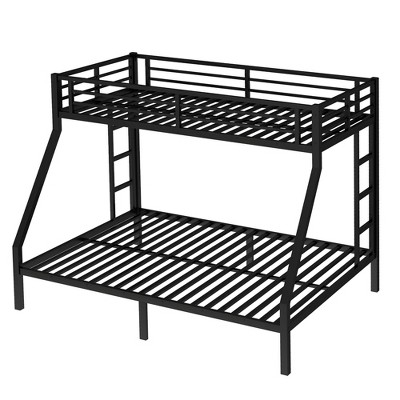 Bellemave Twin XL Over Queen Bunk Bed, Heavy-Duty Metal Frame for Teens & Adults, Noise-Free, Dual Ladders, Storage-Friendly, Black