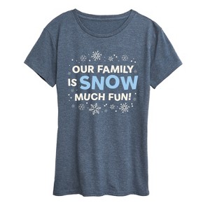 Women's - Instant Message - Family Snow Much Fun Short Sleeve Graphic T-Shirt - 1 of 4