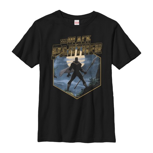 Boy's Marvel Black Panther Hexagon T-shirt - Black - Small : Target