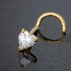 Jewelry Avalanche 22G 14K Gold Heart-shape Moissanite Nose Screw Nose Stud - 4 of 4