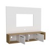 56.1" Manufactured Wood Modern Entertainment Center with Closed Cabinets and Multiple Open Shelves for Living Room and Bedroom - 4 of 4