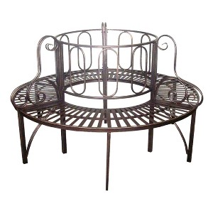Design Toscano Roundabout Architectural Steel Garden Bench - 1 of 3