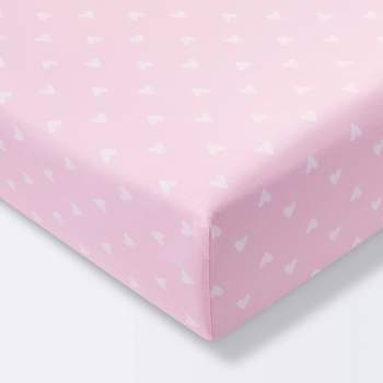 Fitted Crib Sheet Hearts - Cloud Island™  Pink
