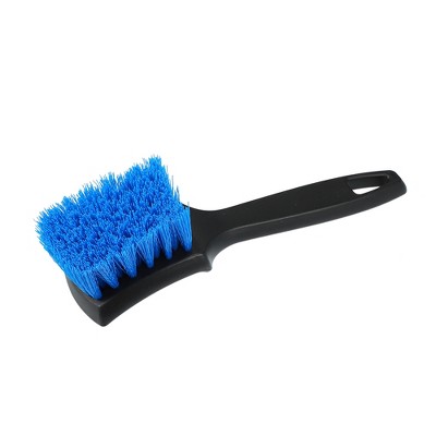 Soft Blue Flagged-Tipped Wheel & Tire Brush - Short Handle