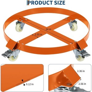 Acekool 1000LB Drum Dolly - 55 Gallon Barrel Cart w/ Brakes, 4 Swivel Casters, Industrial Caddy for Warehouse & Garage - 1 of 4