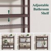 Over Toilet Storage Cabinet 3 Tier Bathroom Organizers with Adjustable Shelf 4 Hooks Space Saving Shelf Rack for Bathrooms - 3 of 4