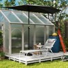 Resenkos Folding Chaise Lounge, Outdoor Sun Tanning Chair, 4-Position Reclining Back, Armrests, Removable Pillow, Light Gray - 4 of 4