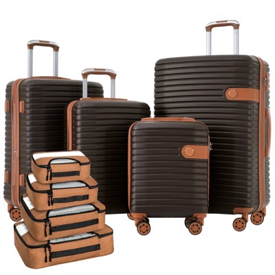 MOEPISY 4 Piece Luggage Set Suitcase Set, ABS Hard Shell Lightweight Expandable Travel Luggage with 4 Packing Cubes, TSA Lock