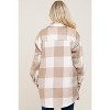 PinkBlush Beige Plaid Brushed Long Maternity Shacket - 3 of 4