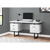Monarch Specialties Computer Desk Home Office Laptop Left Right Set-Up Storage Drawers 60InchL Work Metal Laminate White Black Contemporary Modern - 2 of 4