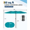 13Ft Large Patio Umbrella Outdoor Double-Sided Rectangle Market Umbrella ,Weather-Resistant Fabric, UV Protection, for Pool, and Garden - 2 of 4