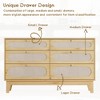 52'' Rattan Dresser with 6 Drawers, Farmhouse Chest of Drawers with Power Outlet, Bedside Nightstand for Bedroom, Children Room, Apartment - 4 of 4