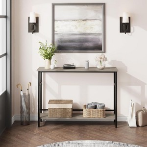 Entryway Table, Console Tables with Storage, 39.3”Rustic Sofa Table with Adjustable Shelf - 1 of 4