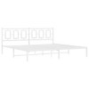 vidaXL Metal Bed Frame with Headboard White 76 in.x79.9 in. King - 2 of 4