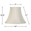 Imperial Shade Creme Medium Bell Lamp Shade 7" Top x 14" Bottom x 11" Slant x 10.5" High (Spider) Replacement with Harp and Finial - 4 of 4