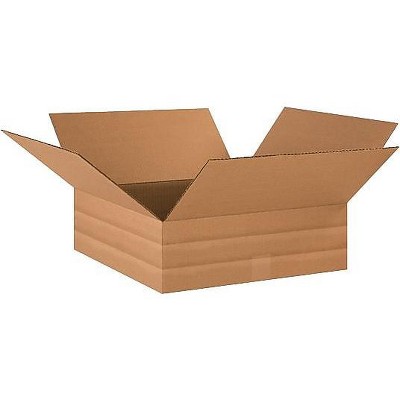 The Packaging Wholesalers 18" x 18" x 6" Multi-Depth Shipping Boxes 32 ECT Brown 25/Bundle