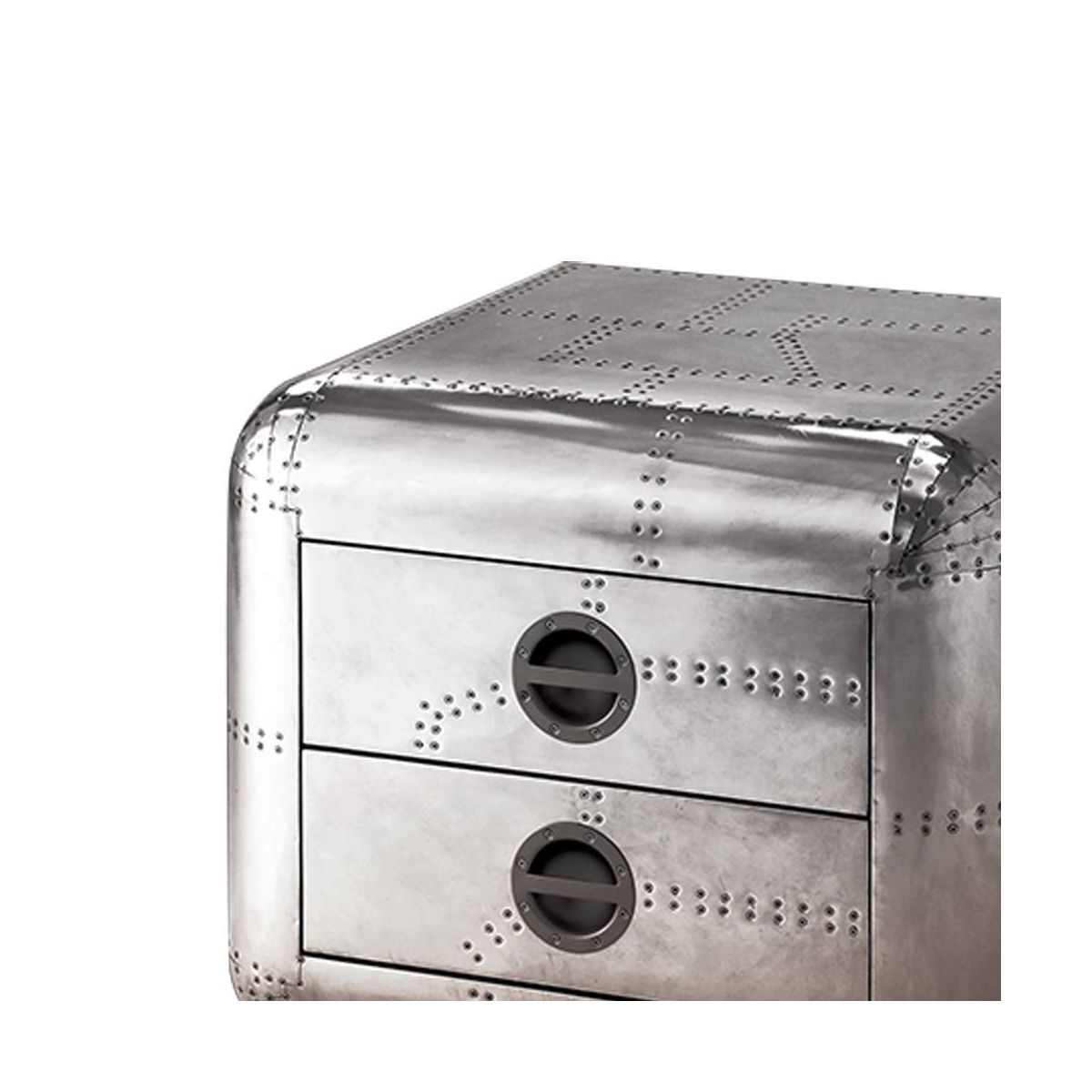 26" Brancaster Accent Table Aluminum - Acme Furniture: Riveted Aircraft Style, No Assembly - thumbnail 2