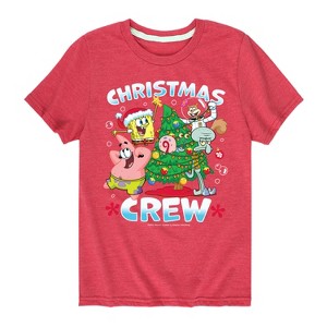 Boys' - SpongeBob SquarePants - Christmas Crew Short Sleeve Graphic T-Shirt - 1 of 4