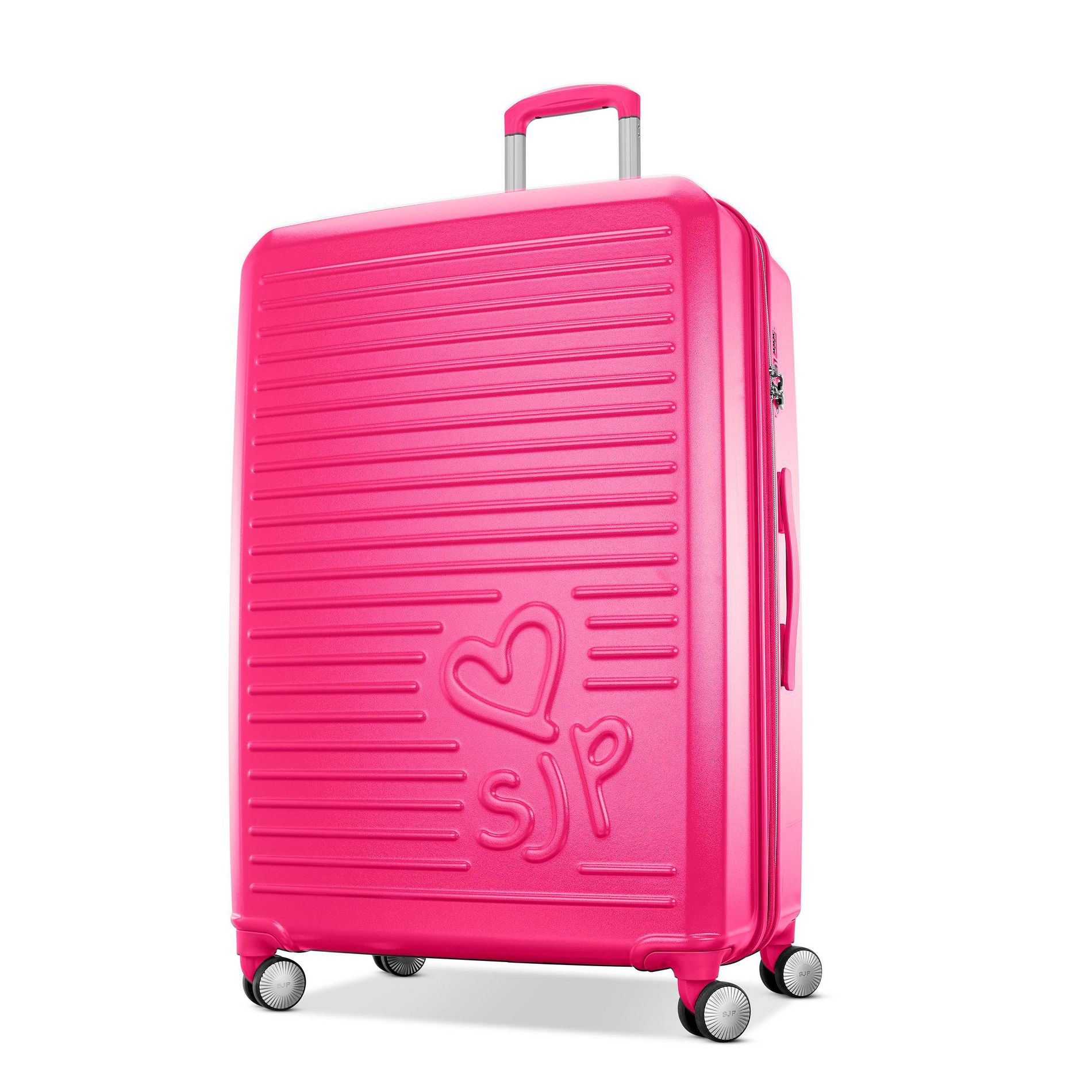 Sarah Jessica Parker Signature Hardside Expandable Large Checked Spinner Suitcase - Candy