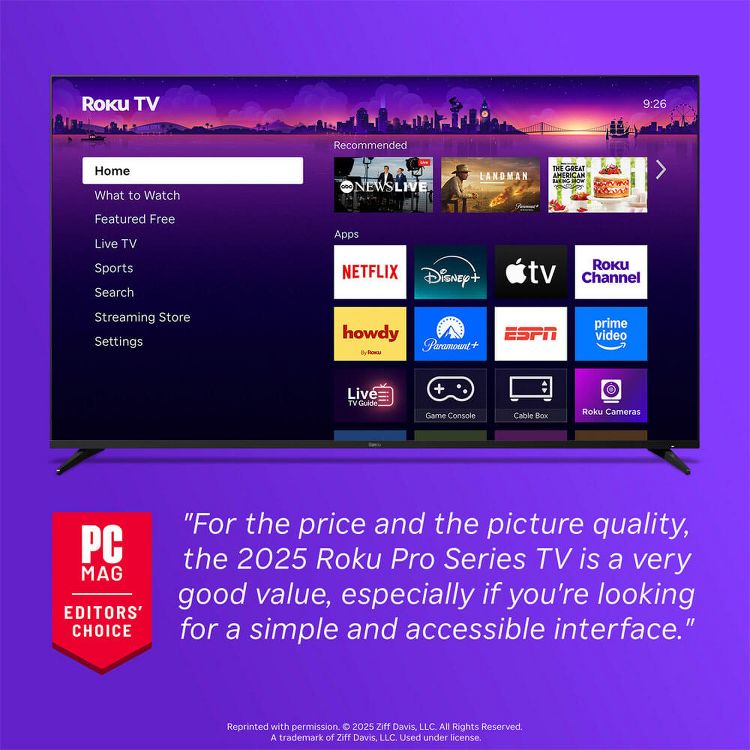 Roku 75R8C5 75 inch Class Pro Series 4K QLED Mini-LED Smart TV : Target