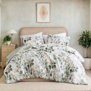 3Pcs Stripe Print Comforter Sets, Contemporary Style Lightweight Fluffy Bedding, Premium Textile Bed Set with Matching Shams - 1 of 4