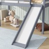 Okak Twin Loft Bed with Slide & Ladder,Rubberwood Bunk Beds Twin with Safety Rails & Play Space Under Bed,Low Loft Bed for Kids - 4 of 4