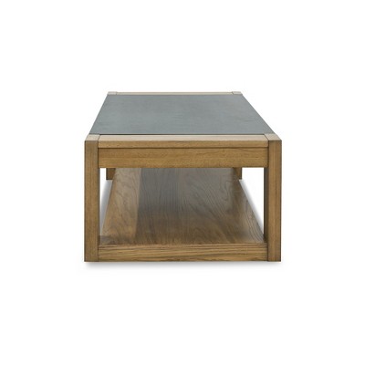 Quentina Rectangular Lift-Top Coffee Table with Faux Stone Top