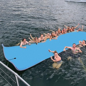 Huxxion Floating Water Mat 9/12/18 Ft, 3 Layer Tear Resistant XPE Foam Floating Mat for Lake Pool Beach and Ocean - 1 of 4